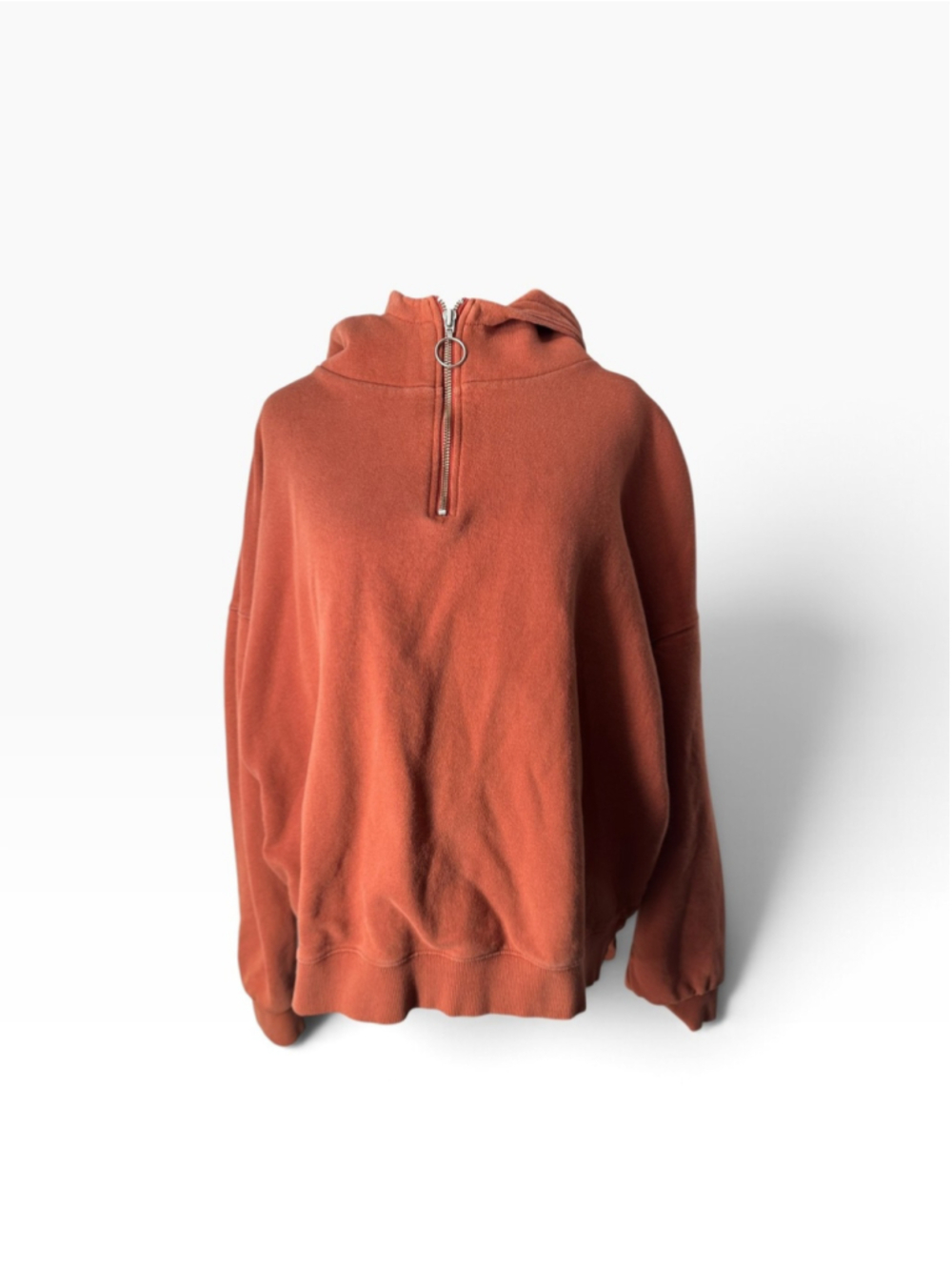 Andersson Bell Hoodie Orange Pullover Half Zip Fleece Sweatshirt Fall sz Lg